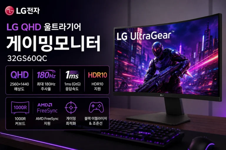 32인치 QHD 게이밍 모니터 추천 LG 울트라기어 32G600A 최저가
