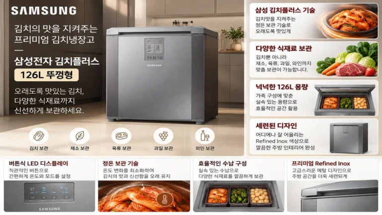 2인 가구 소형 김치냉장고 추천 삼성전자 김치플러스 126L RP13C1022S9