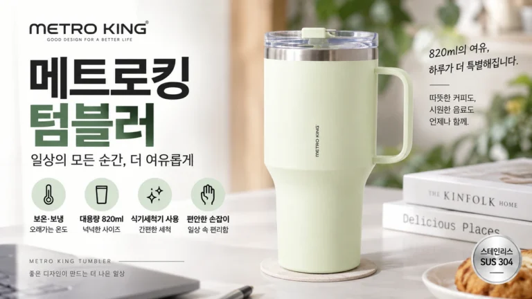 락앤락 메트로킹 텀블러 820ml 대용량 보온보냉 손잡이 텀블러
