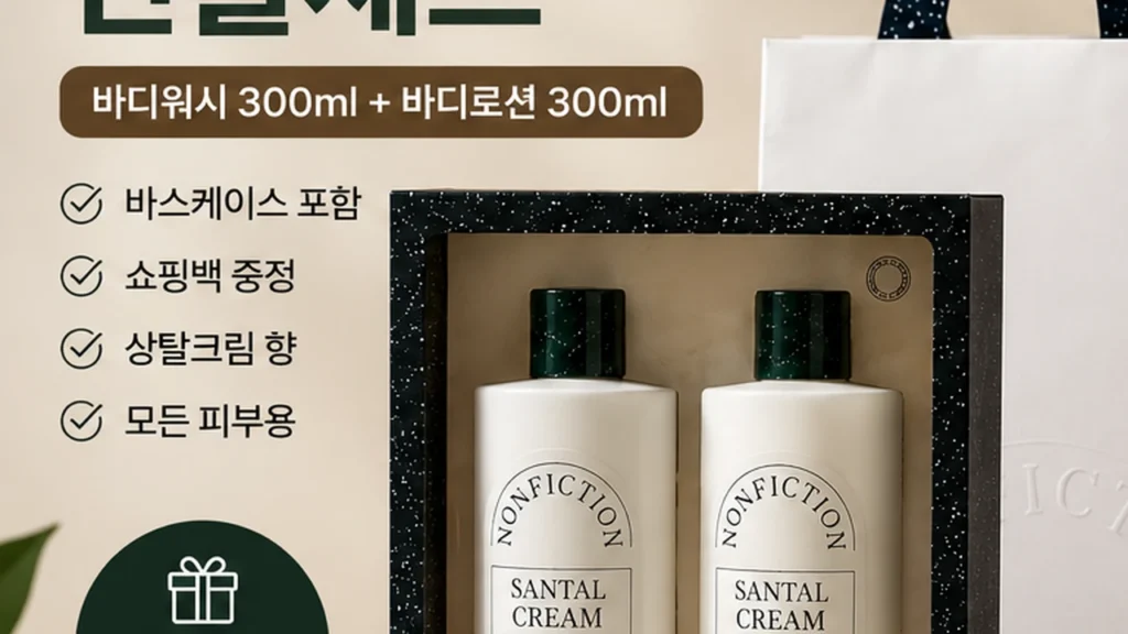 논픽션 바디케어 2종 상탈크림 바디워시 300ml 바디로션 300ml NONFICTION 쇼핑백증정 선물세트 제품 이미지