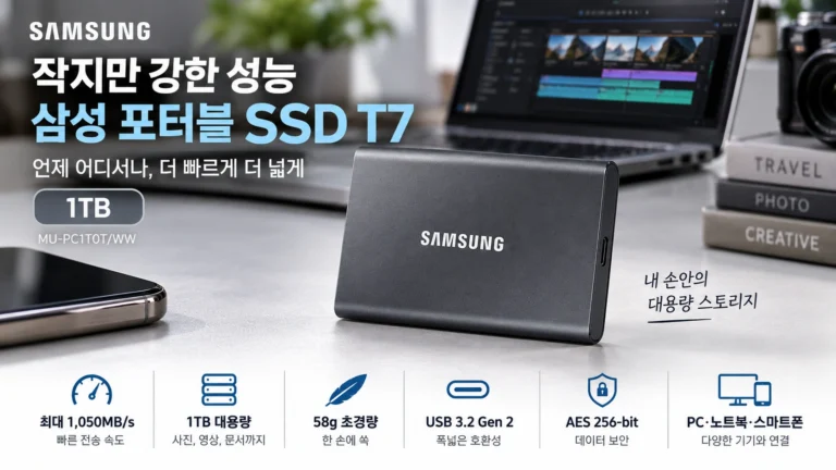 사진·영상 백업 외장SSD 추천 삼성 T7 1TB USB 3.2 Gen2