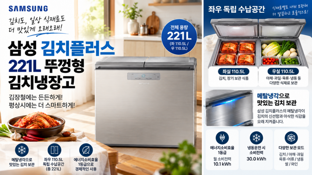 삼성전자 김치플러스 221L 뚜껑형 김치냉장고 RP22C3111Z1 추천, 최저가 구매 김장철 준비 제품 이미지