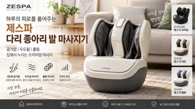 부모님 다리마사지기 추천 제스파 레그더비트 ZP4380 종아리 발 마사지기