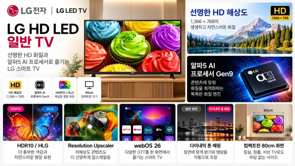 LG전자 32인치 TV 추천 32LB650BCNA HD LED 스마트TV 제품 이미지