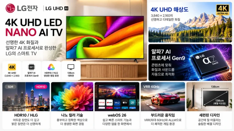 LG전자 55인치 4K UHD LED NANO AI TV 55NU810BENA 추천