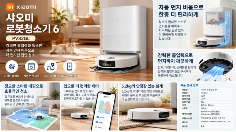 샤오미 로봇청소기 6 PV32GL 추천 자동 먼지비움 스테이션 가격 할인 혜택