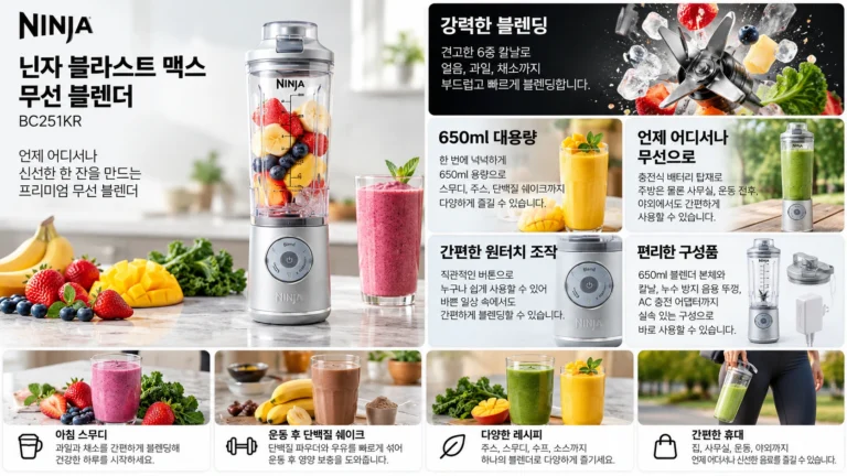 닌자 블라스트 맥스 무선 블렌더 BC251KR 휴대용 믹서기 650ml 추천