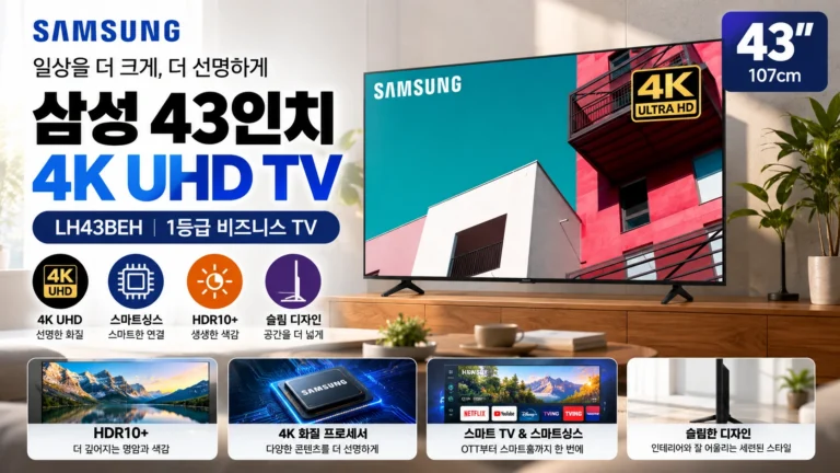 삼성전자 43인치 4K UHD TV LH43BEH 1등급 소형TV 추천