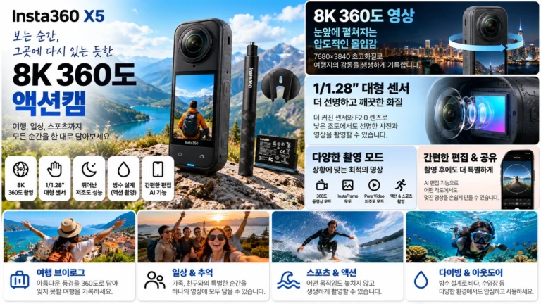360도 액션캠 추천 인스타360 X5 CINSAAHA 8K 여행 촬영